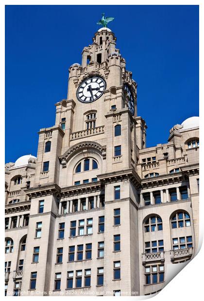 Royal Liver Building in Liverpool Print by Chris Dorney