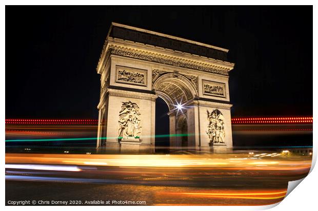 Arc De Triomphe Print by Chris Dorney