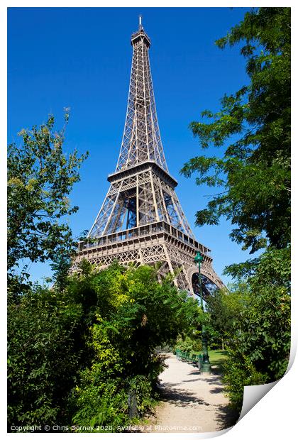 Eiffel Tower in Paris Print by Chris Dorney