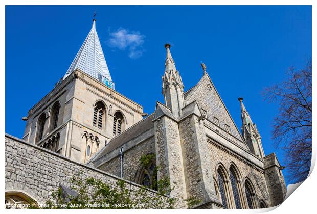 Rochester Cathedral in Kent Print by Chris Dorney