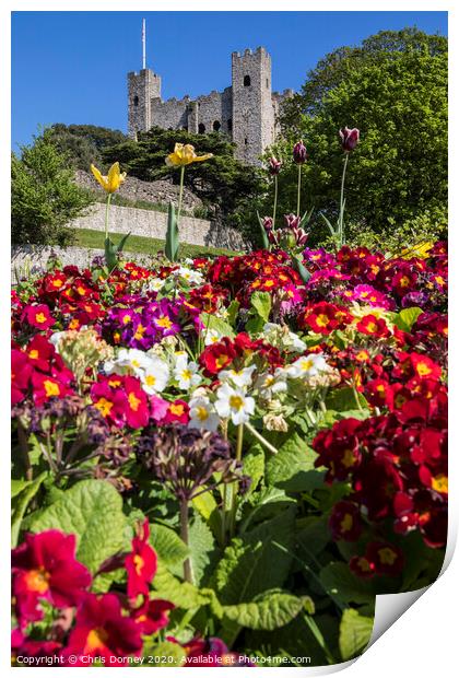 Rochester Castle in Kent, UK Print by Chris Dorney