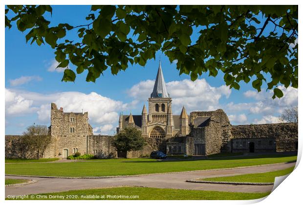 Rochester Cathedral in Kent, UK Print by Chris Dorney
