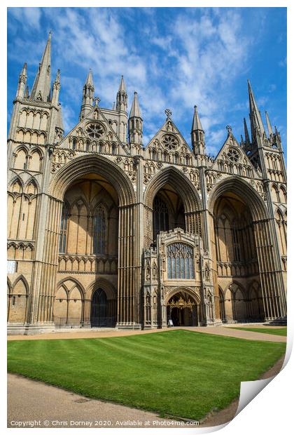 Peterborough Cathedral in the UK Print by Chris Dorney