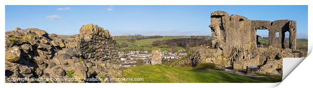 Kendal Castle Ruins in Cumbria Print by Chris Dorney