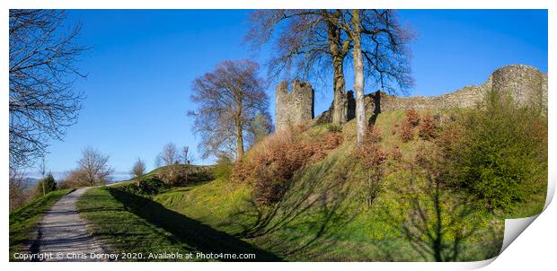 Kendal Castle in Cumbria Print by Chris Dorney