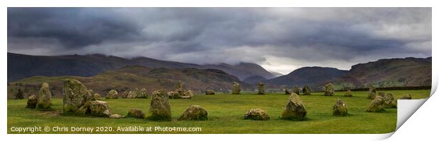 Castlerigg Stone Circle in the Lake District Print by Chris Dorney