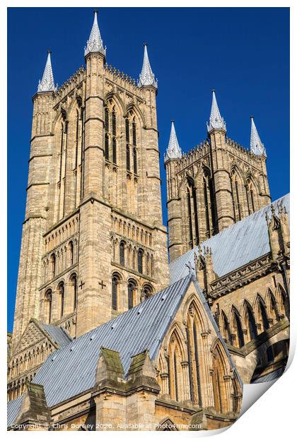 Lincoln Cathedral in Lincoln UK Print by Chris Dorney