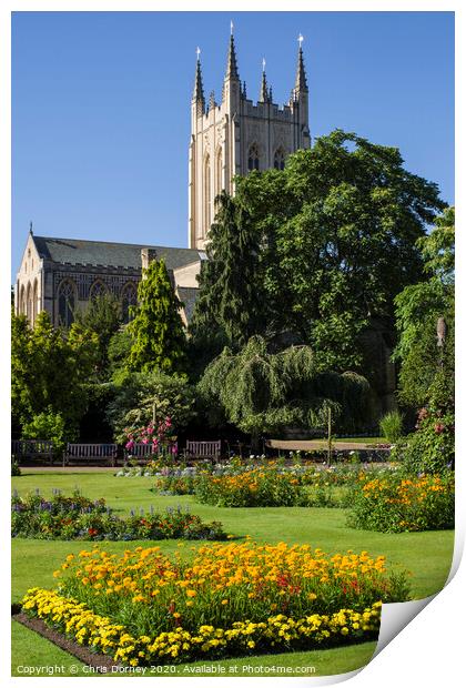 St. Edmundsbury Cathedral in Bury St Edmunds Print by Chris Dorney