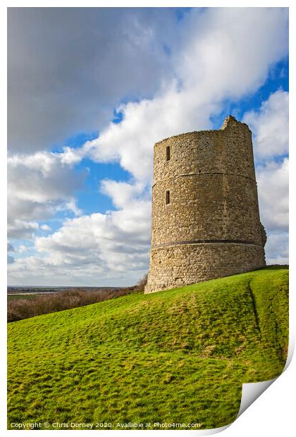 Hadleigh Castle in Essex Print by Chris Dorney