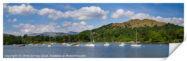 Lake Windermere in the British Lake District Print by Chris Dorney