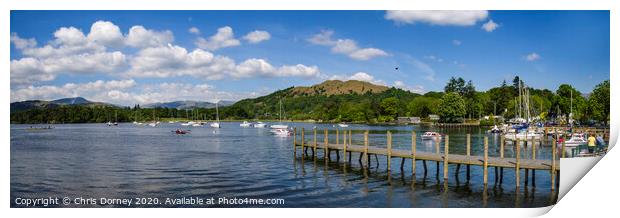 Lake Windermere in the British Lake District Print by Chris Dorney