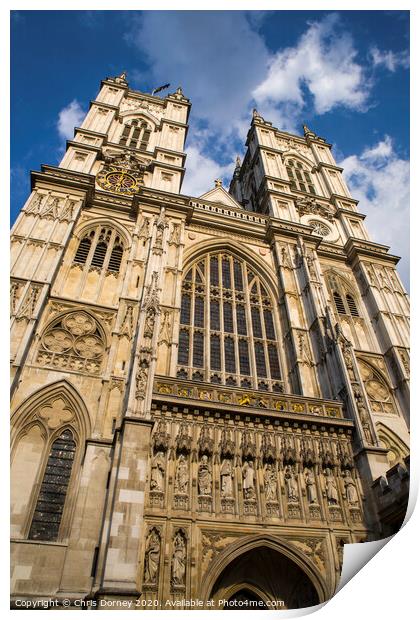 Westminster Abbey in London Print by Chris Dorney