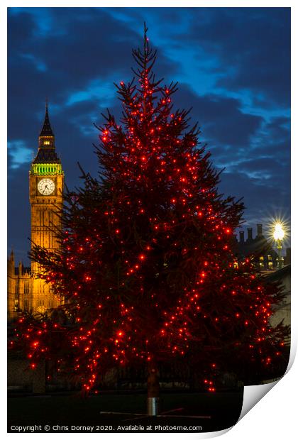 Big Ben Christmas Print by Chris Dorney