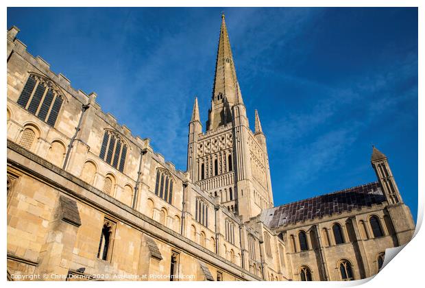 Norwich Cathedral Print by Chris Dorney