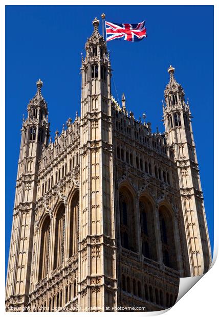 The Victoria Tower of the Houses of Parliament Print by Chris Dorney