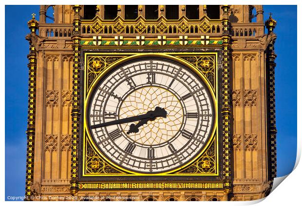 Big Ben (Houses of Parliament) Close-up Print by Chris Dorney