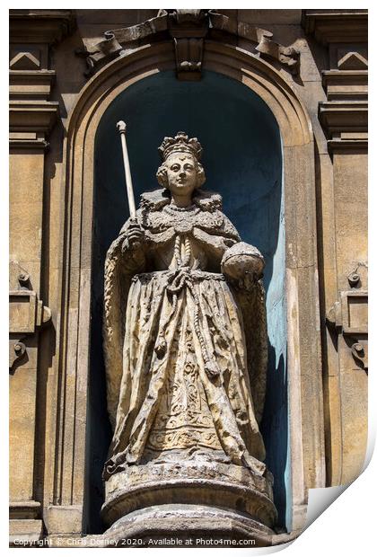 Queen Elizabeth I Statue on Fleet Street in London Print by Chris Dorney