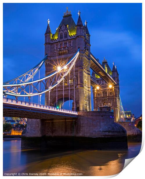 Tower Bridge in London Print by Chris Dorney