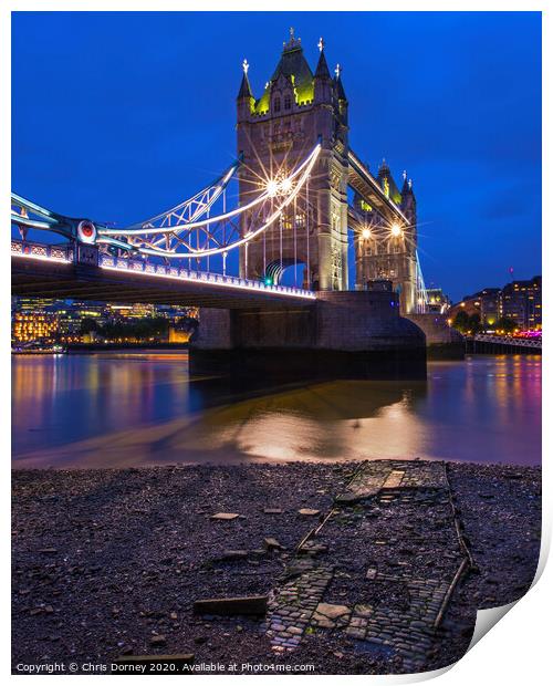 Tower Bridge in London, UK Print by Chris Dorney
