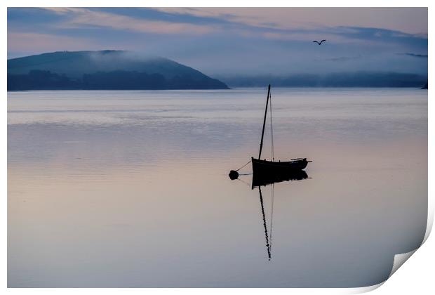 Peaceful sunrise on the river Camel Print by Lindsay Philp