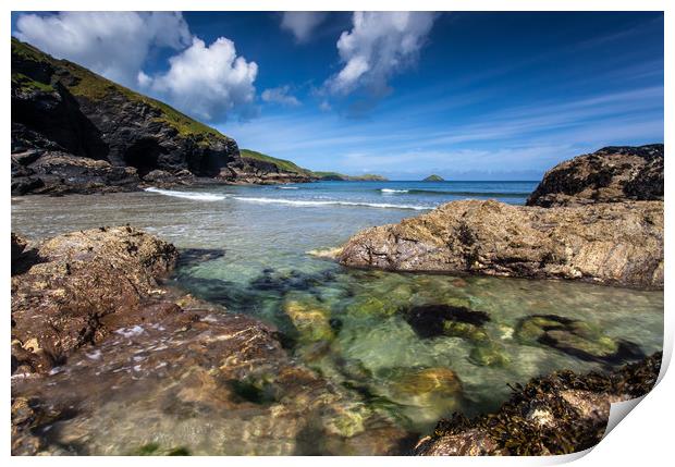 Clear waters in Cornwall Print by Lindsay Philp