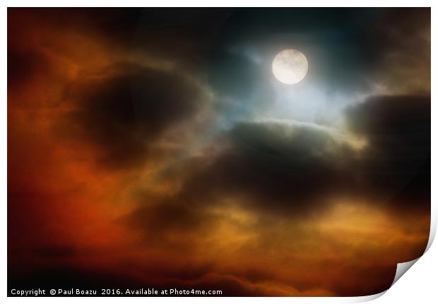 moon is cloud breaking Print by Paul Boazu