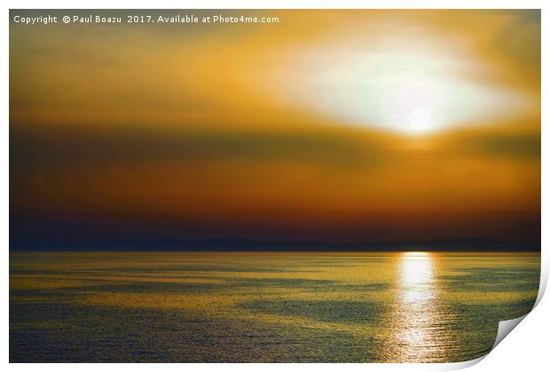 greek sunset Print by Paul Boazu