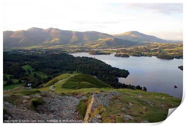  Derwentwater from Catbells Print by Linda Lyon