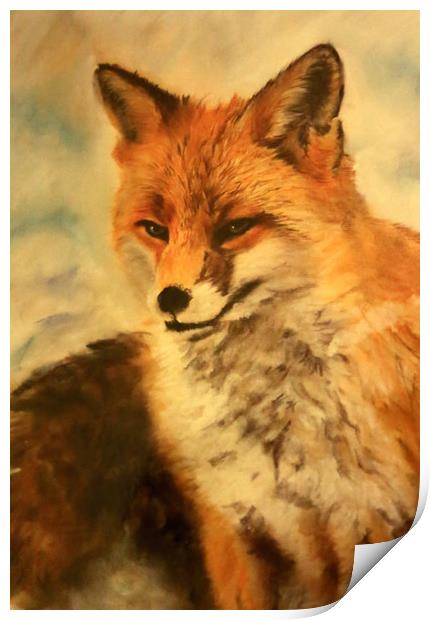 Pastel painting of a Fox Print by Linda Lyon