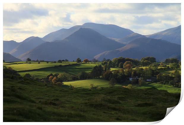 Causey Pike from Near Tewet Tarn Print by Linda Lyon