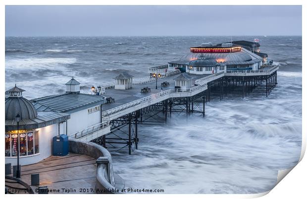 Cromer Pier winter storm surge Print by Graeme Taplin Landscape Photography