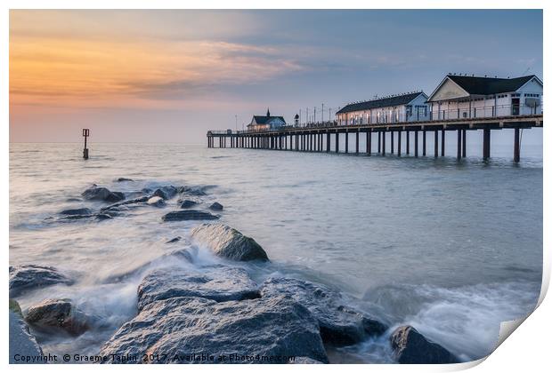 Sunrise Southwold Pier, Suffolk Print by Graeme Taplin Landscape Photography