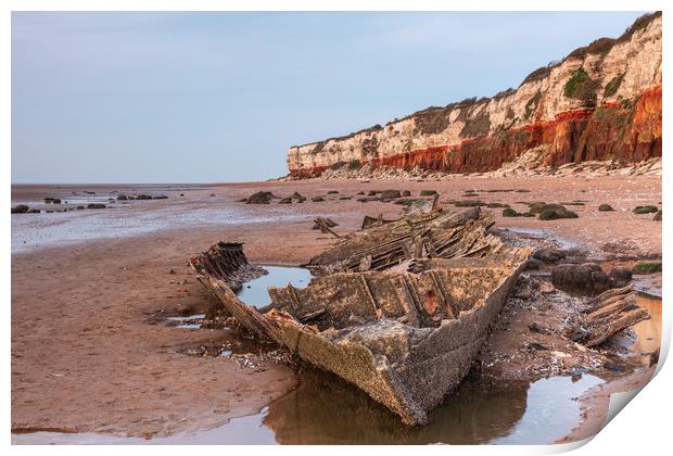 Shipwreck at Old Hunstanton beach, Norfolk Print by Graeme Taplin Landscape Photography
