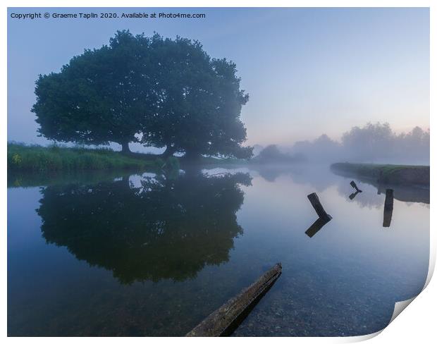 River Stour at Dedham Vale in a misty sunrise Print by Graeme Taplin Landscape Photography