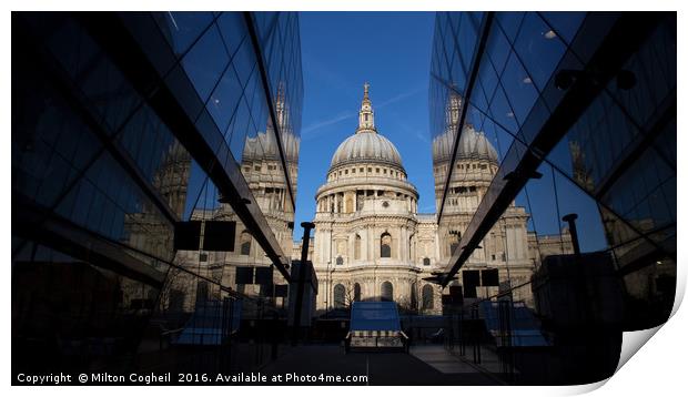 St Paul's Cathedral - Reflections Print by Milton Cogheil