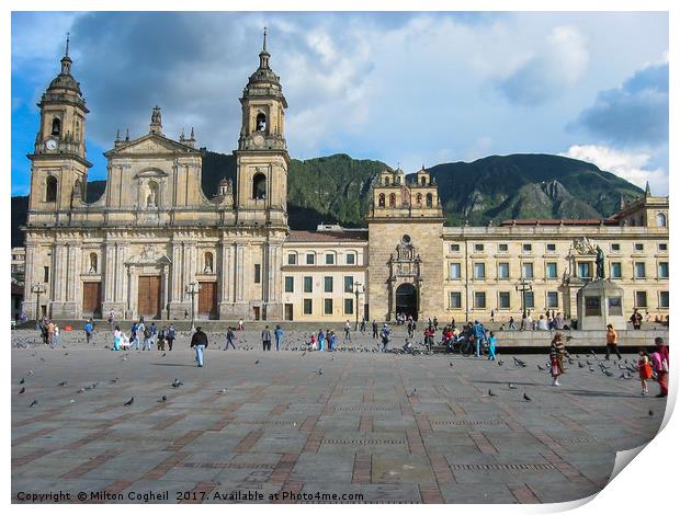 Primatial Cathedral of Bogota Print by Milton Cogheil