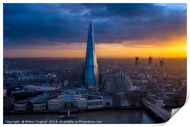 The Shard at Sunset Print by Milton Cogheil