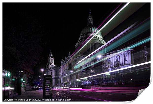 Magical, Enchanting St Paul's Cathedral At Night Print by Milton Cogheil