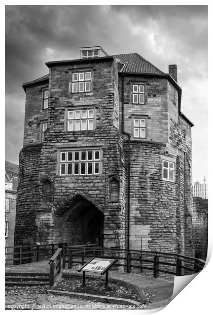 The medieval Black Gate in Newcastle upon Tyne Print by Milton Cogheil