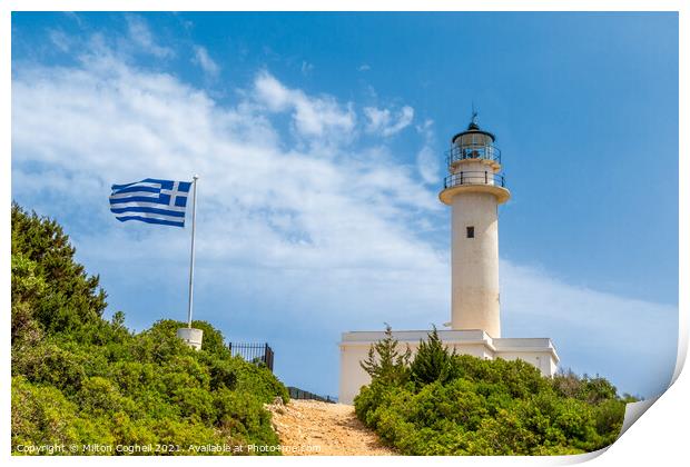 Lighthouse of Lefkas, Greece Print by Milton Cogheil
