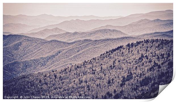 Great Smoky Mountains National Park in Springtime Print by John Chase