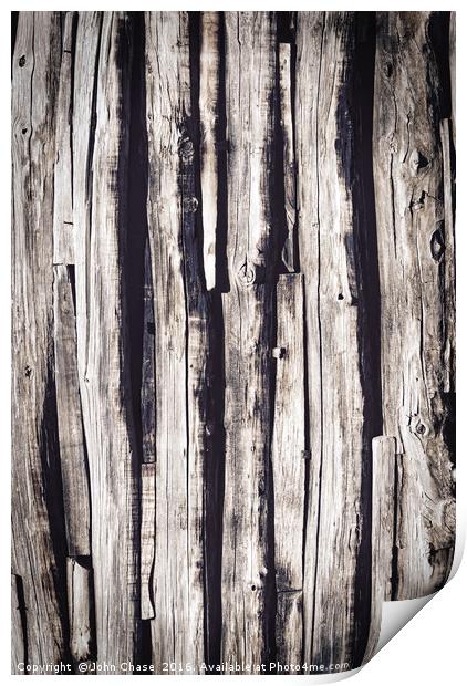 Old Weathered Wood Print by John Chase
