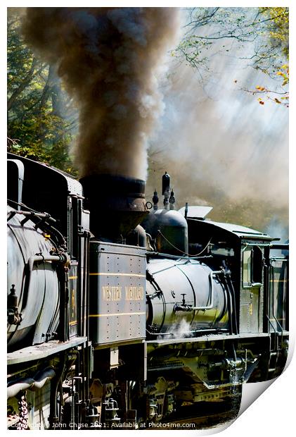 Shay No. 4 Locomotive Blows! Print by John Chase