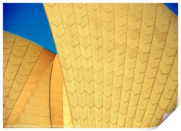 Sydney Opera House in Yellow Print by John Chase