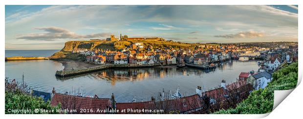 Whitby Harbour Panorama Print by Steve Whitham