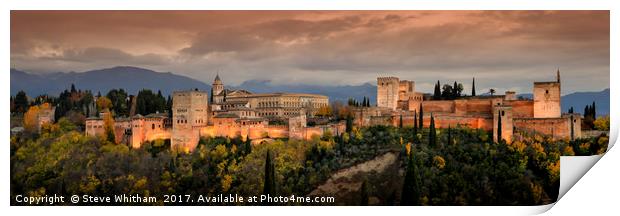 Alhambra by Evening. Print by Steve Whitham