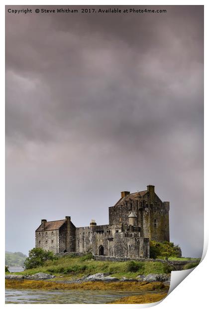 Storm clouds over Eilean Donan. Print by Steve Whitham
