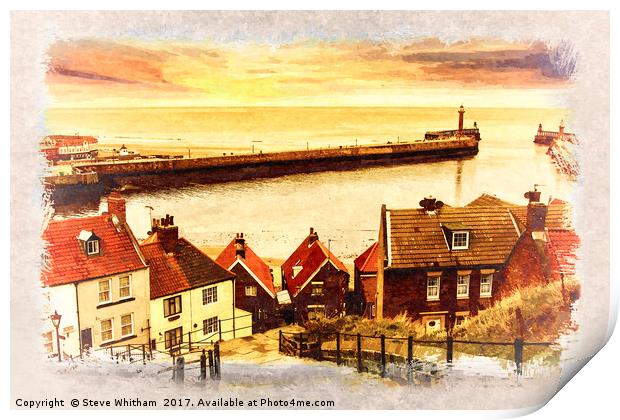 Yorkshire Coast - Whitby Steps Print by Steve Whitham