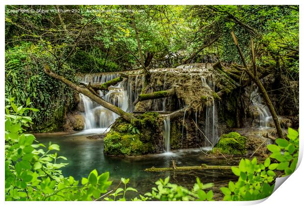 Waterfalls in Krushuna Gorge, Bulgaria. Print by Steve Whitham