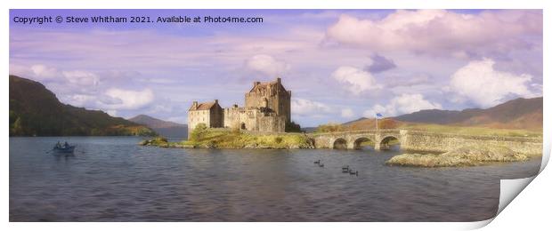 Eilean Donan Castle and Bridge Panorama. Print by Steve Whitham
